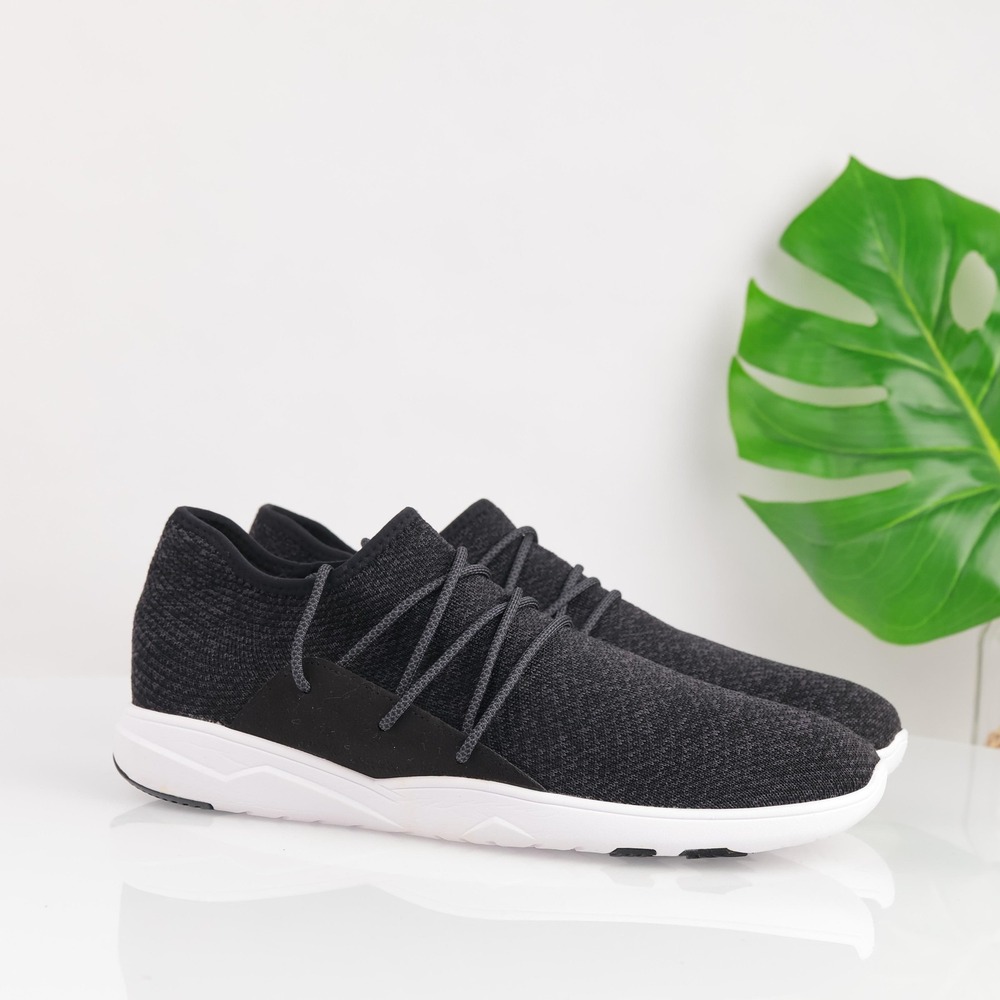 Vessi Mens Cityscape Sneakers Size 13 Waterproof Black Knit Lace Up Shoe Trainer